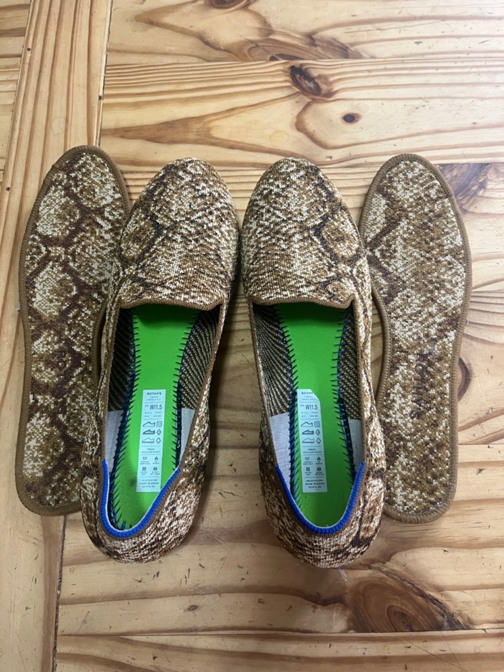 Rothy's The Loafer Metallic Bronze Python - Picture 5 of 9